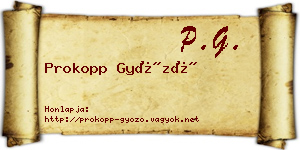 Prokopp Győző névjegykártya